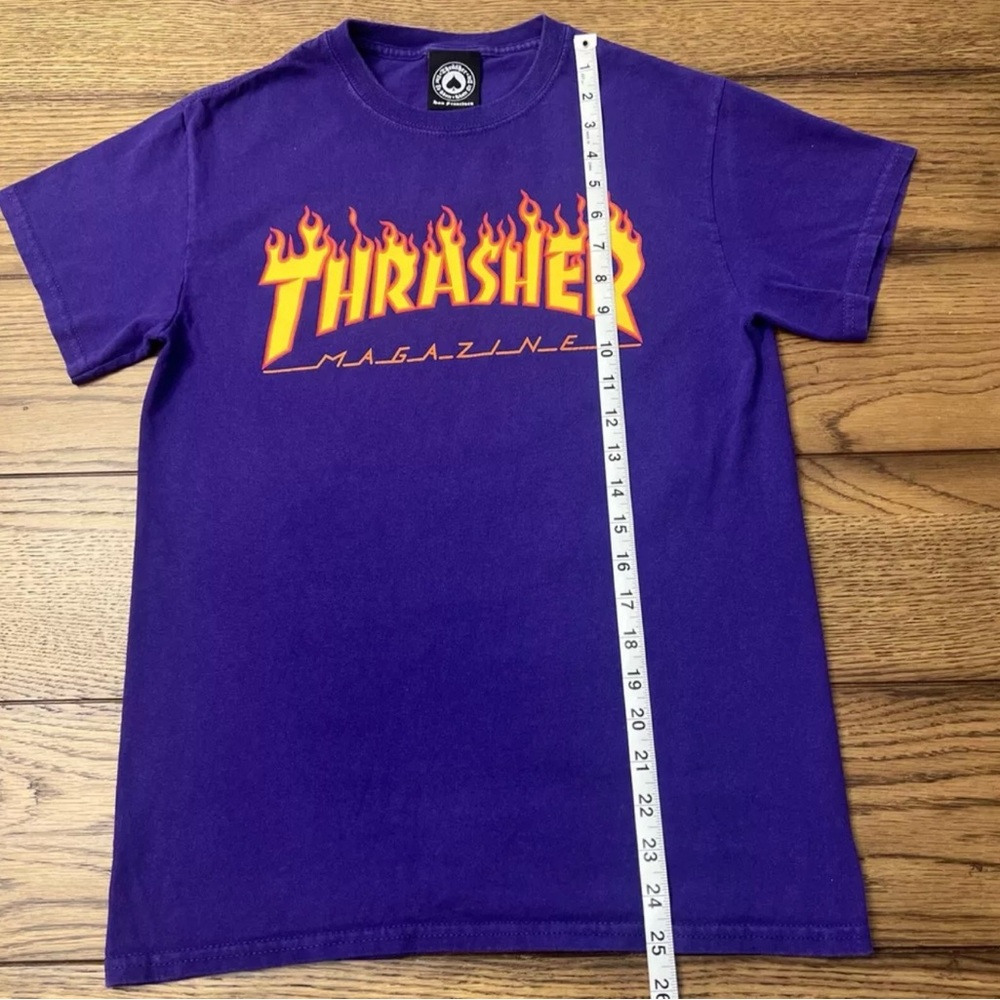 Thrasher Magazine Graphic Logo Tee T-Shirt Purple Men’s Size Small San Fransisco